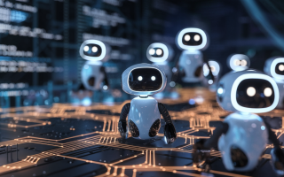 robots-futuristes-reseau-numerique-circuits