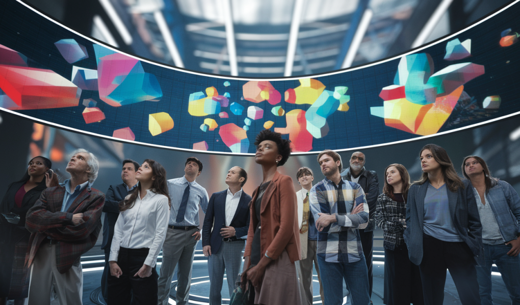 personnes-ecran-geometrique-abstrait