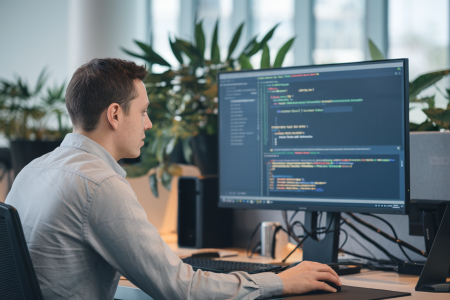 developpeur-bureau-ecran-code-minimaliste